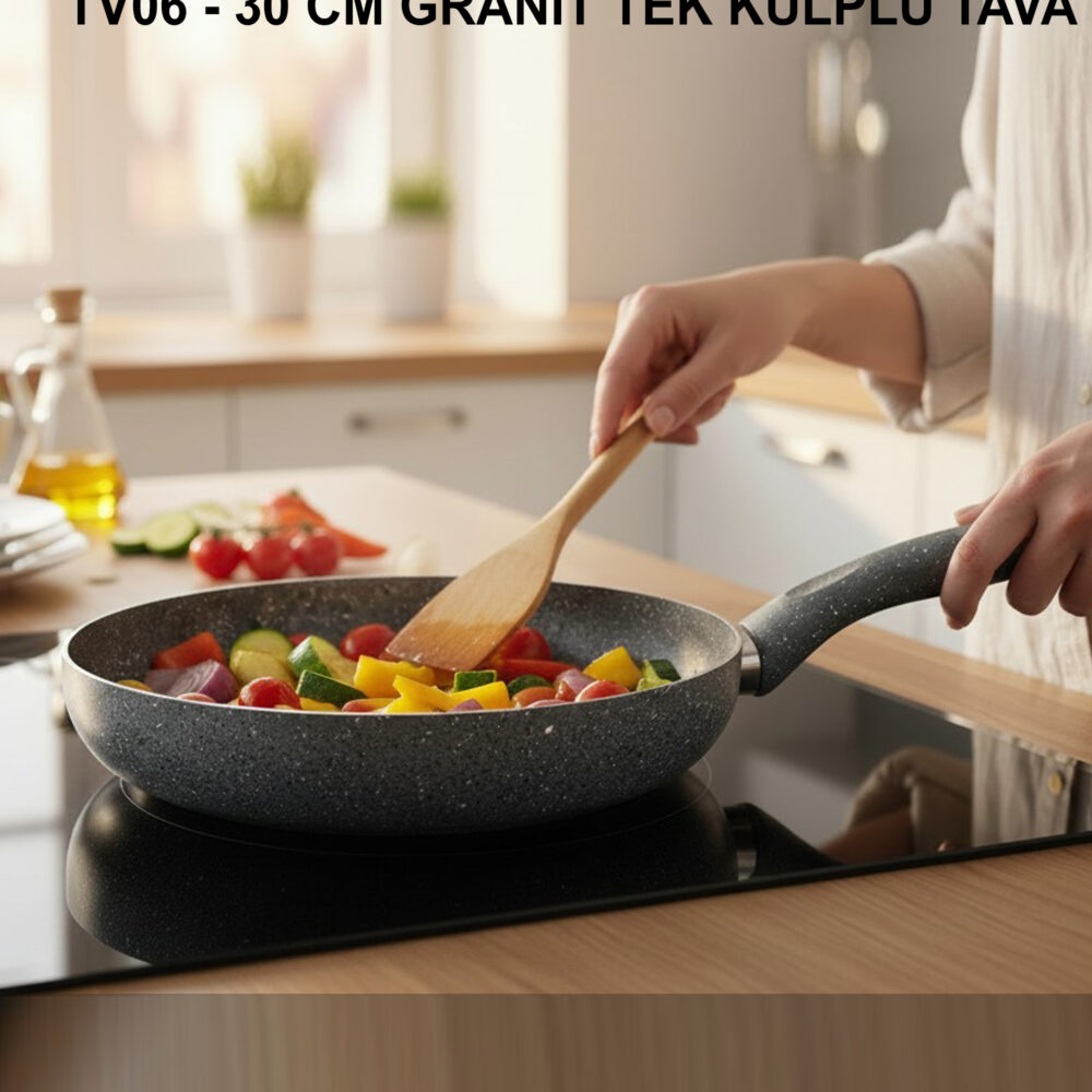 Tava 30 Cm Granit Tek Kulplu