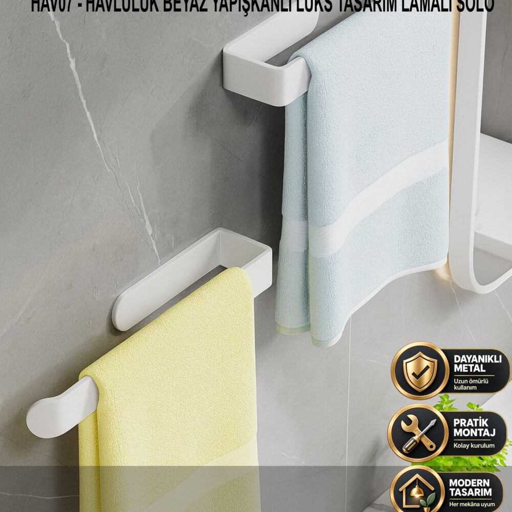 Havluluk Beyaz Yapışkanlı Lüks Tasarım Lamalı Solo