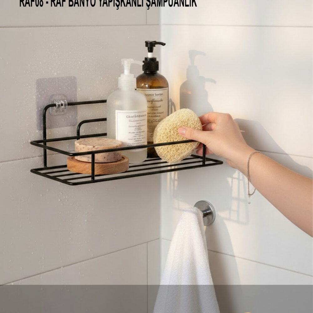 Raf Banyo Yapışkanlı Şampuanlık