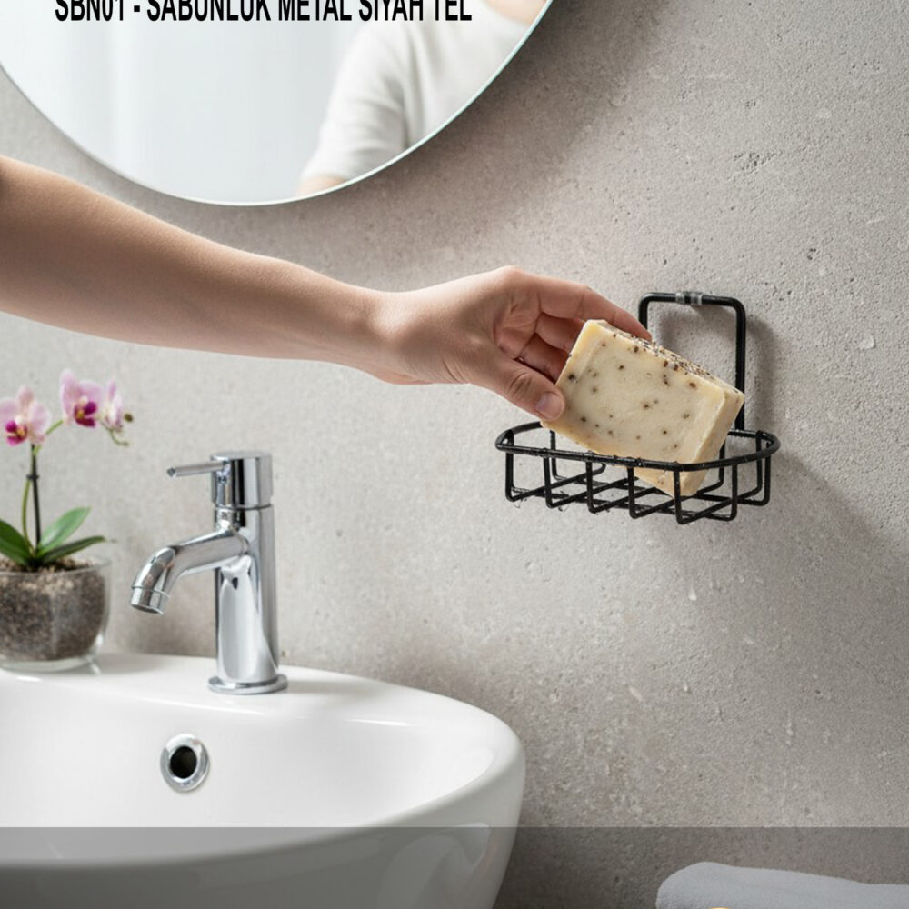 Sabunluk Metal Siyah Tel